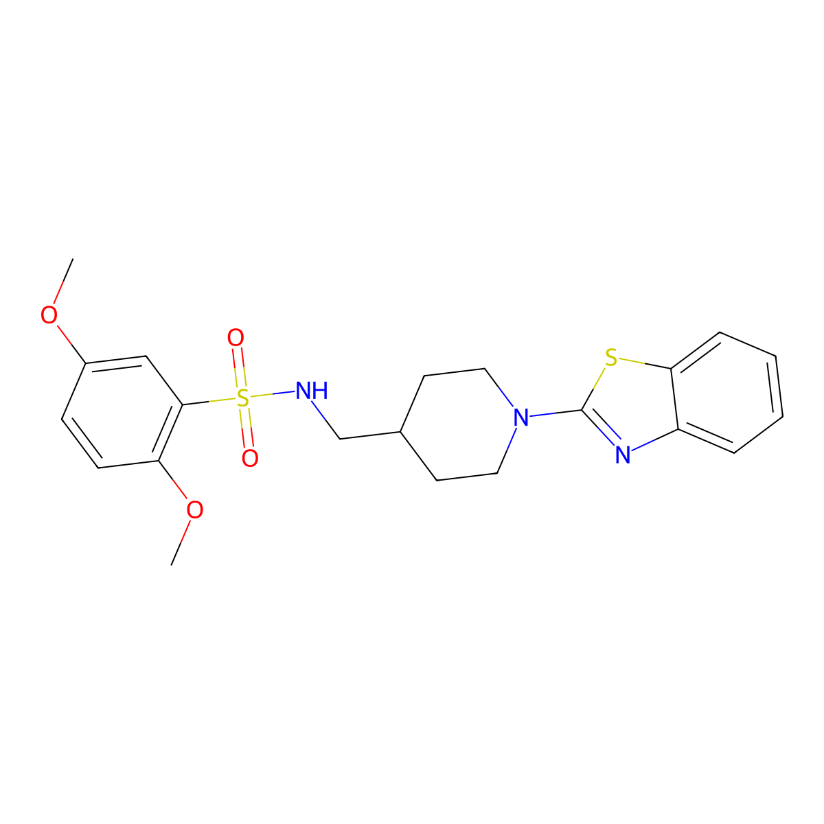 N-((1-(benzo[d]thiazol-2-yl)piperidin-4-yl)methyl)-2,5-dimethoxybenzenesulfonamide molecular structure, CAS 1797563-85-9