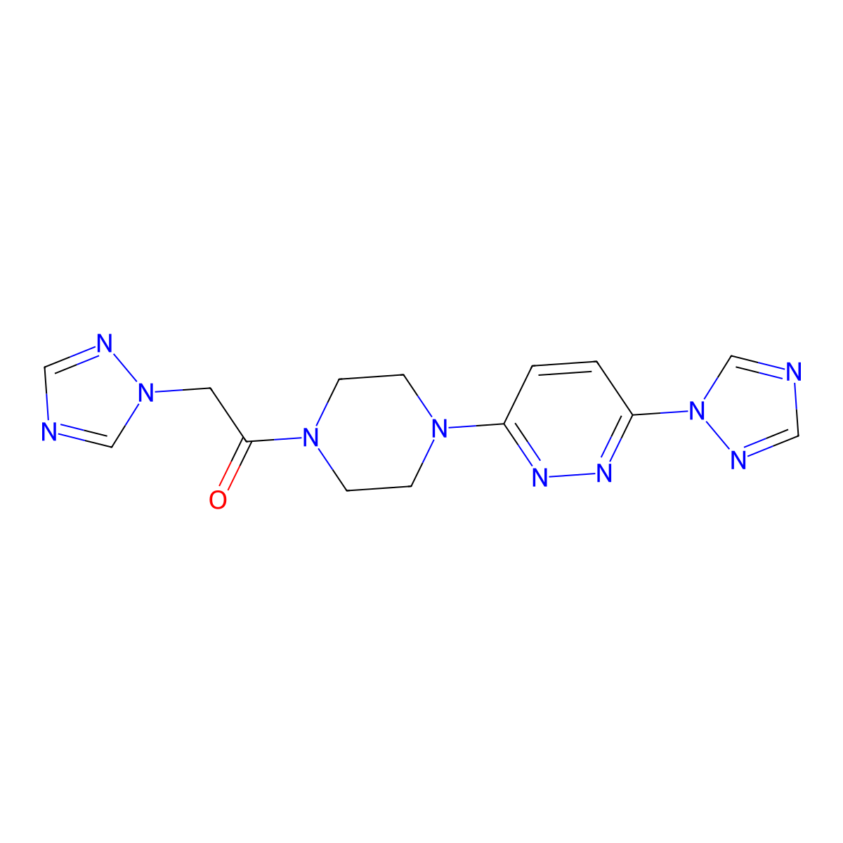 1-(4-(6-(1H-1,2,4-triazol-1-yl)pyridazin-3-yl)piperazin-1-yl)-2-(1H-1,2,4-triazol-1-yl)ethanone molecular structure, CAS 1797564-90-9