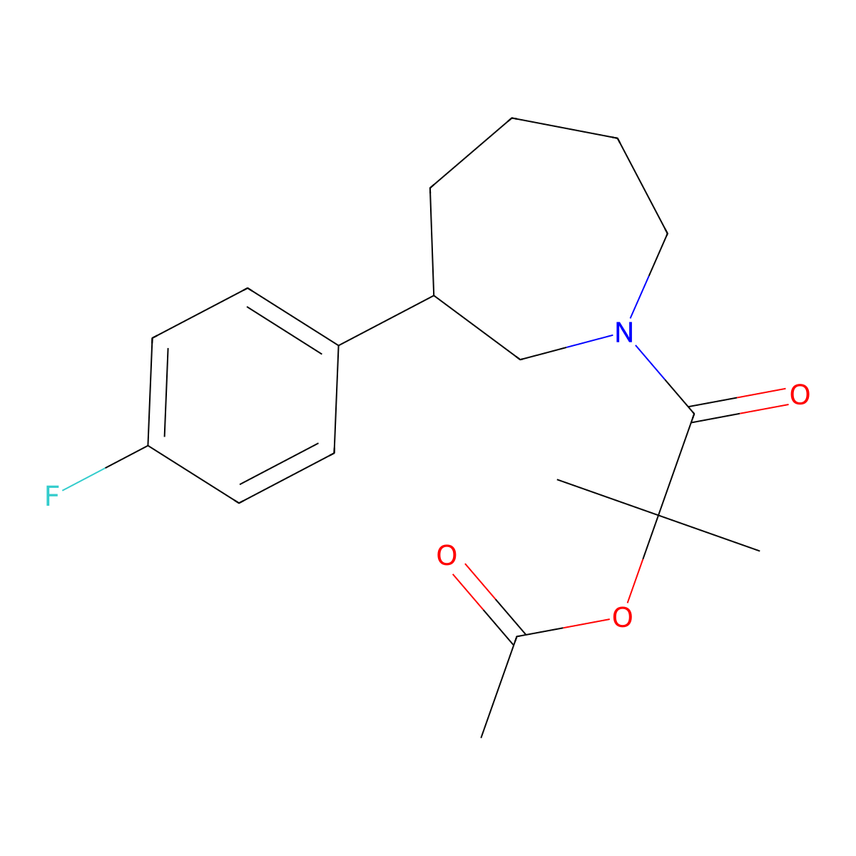1-(3-(4-Fluorophenyl)azepan-1-yl)-2-methyl-1-oxopropan-2-yl acetate molecular structure, CAS 1797565-27-5