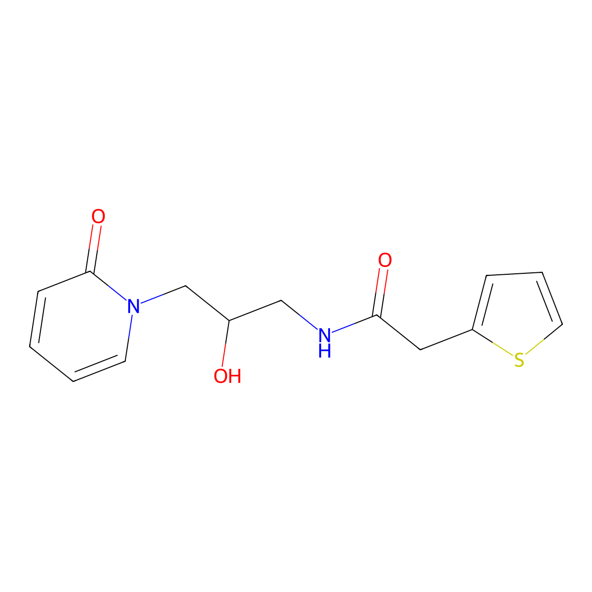 N-(2-hydroxy-3-(2-oxopyridin-1(2H)-yl)propyl)-2-(thiophen-2-yl)acetamide molecular structure, CAS 1797565-37-7