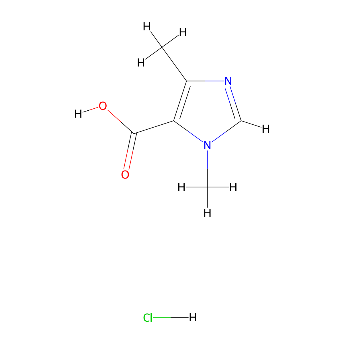 1,4-Dimethyl-1H-imidazole-5-carboxylic acid hydrochloride molecular structure, CAS 1797565-87-7
