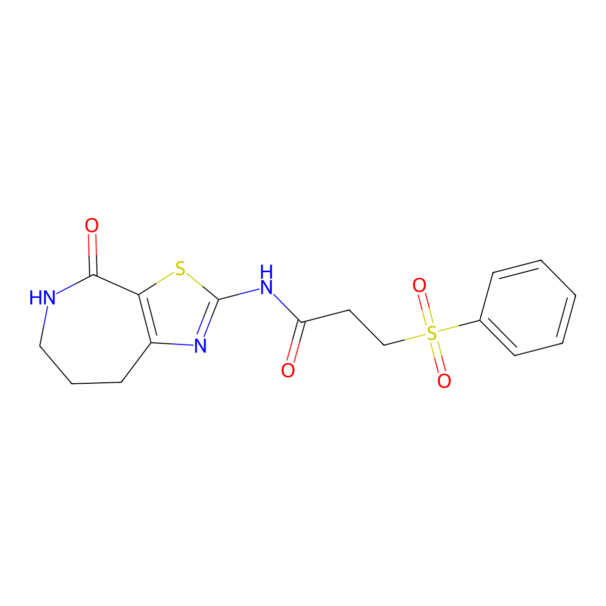 N-(4-oxo-5,6,7,8-tetrahydro-4H-thiazolo[5,4-c]azepin-2-yl)-3-(phenylsulfonyl)propanamide molecular structure, CAS 1797565-94-6