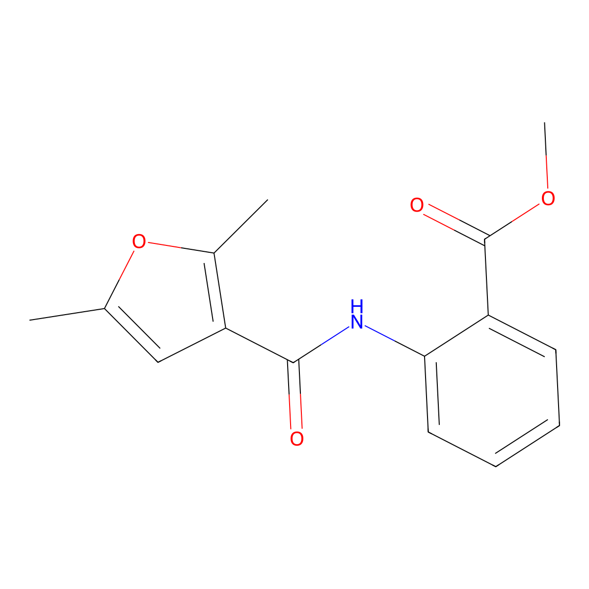 Methyl 2-(2,5-dimethylfuran-3-carboxamido)benzoate molecular structure, CAS 179757-96-1