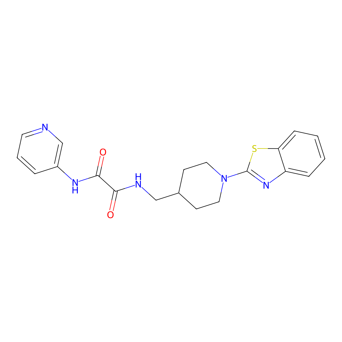 N1-((1-(benzo[d]thiazol-2-yl)piperidin-4-yl)methyl)-N2-(pyridin-3-yl)oxalamide molecular structure, CAS 1797570-94-5