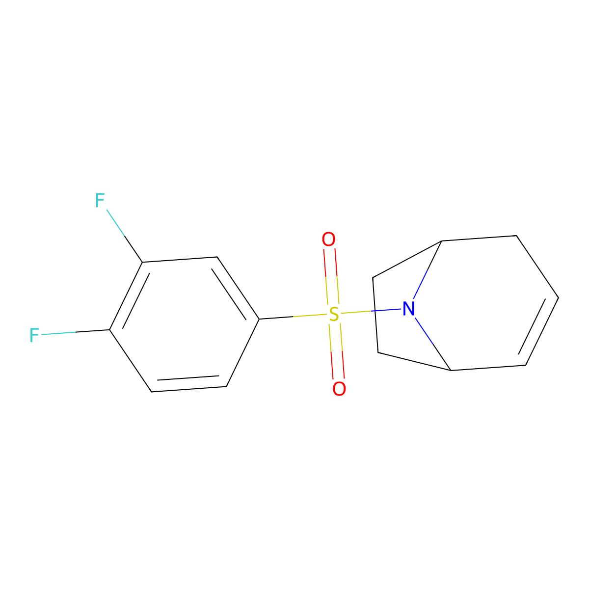 (1R,5S)-8-((3,4-difluorophenyl)sulfonyl)-8-azabicyclo[3.2.1]oct-2-ene molecular structure, CAS 1797571-23-3