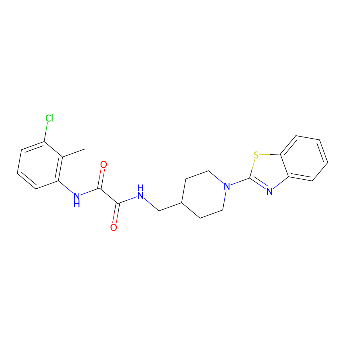N1-((1-(benzo[d]thiazol-2-yl)piperidin-4-yl)methyl)-N2-(3-chloro-2-methylphenyl)oxalamide molecular structure, CAS 1797571-26-6