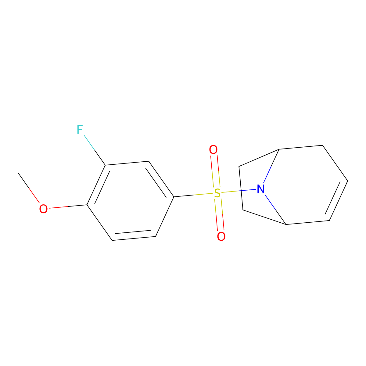 (1R,5S)-8-((3-fluoro-4-methoxyphenyl)sulfonyl)-8-azabicyclo[3.2.1]oct-2-ene molecular structure, CAS 1797571-30-2