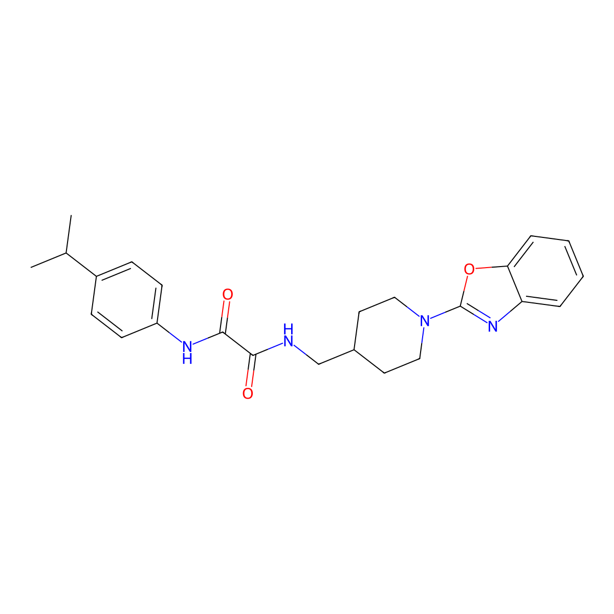 N1-((1-(benzo[d]oxazol-2-yl)piperidin-4-yl)methyl)-N2-(4-isopropylphenyl)oxalamide molecular structure, CAS 1797571-34-6