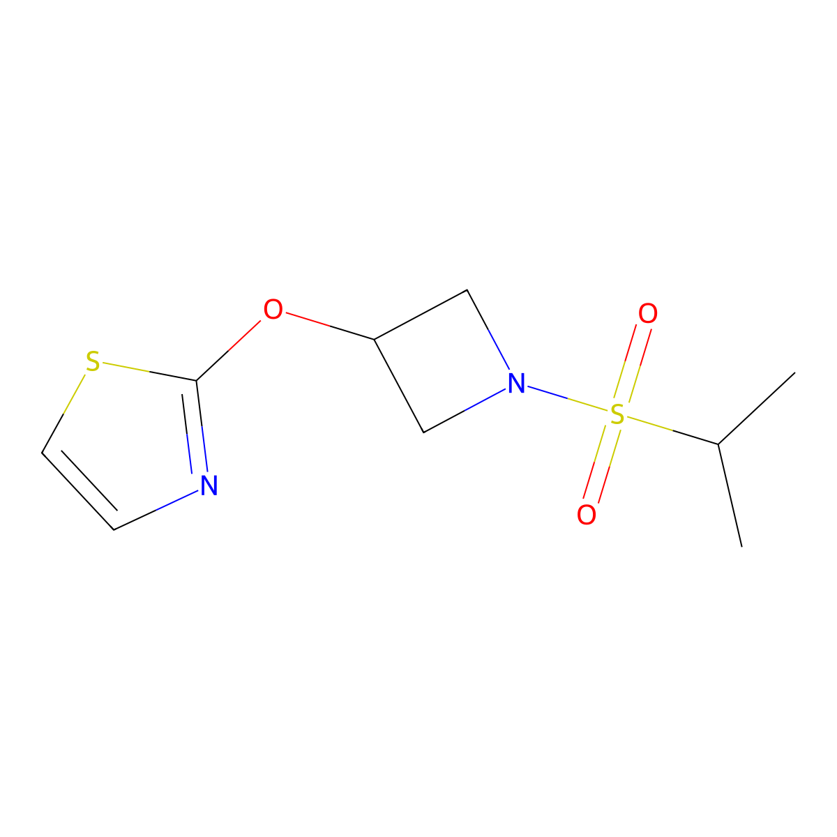 2-((1-(Isopropylsulfonyl)azetidin-3-yl)oxy)thiazole molecular structure, CAS 1797571-80-2
