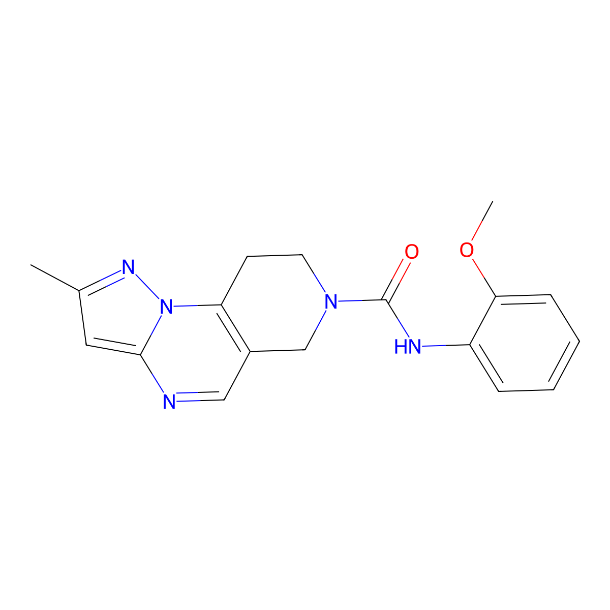 N-(2-methoxyphenyl)-2-methyl-8,9-dihydropyrazolo[1,5-a]pyrido[3,4-e]pyrimidine-7(6H)-carboxamide molecular structure, CAS 1797572-23-6