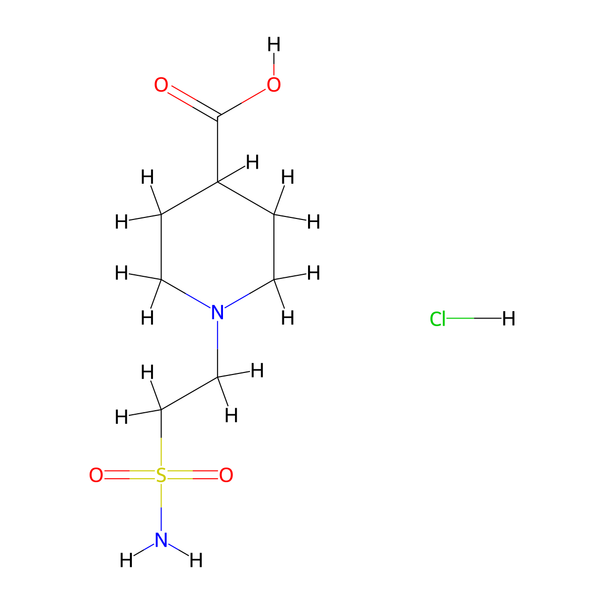 1-(2-Sulfamoylethyl)piperidine-4-carboxylic acid hydrochloride molecular structure, CAS 1797572-79-2