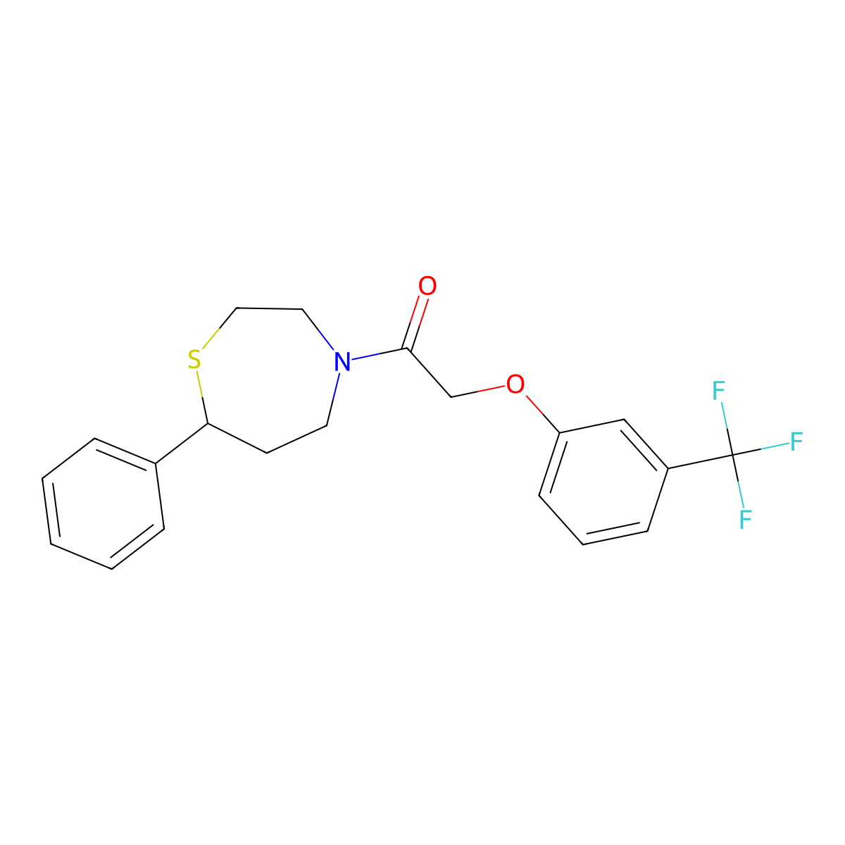 1-(7-Phenyl-1,4-thiazepan-4-yl)-2-(3-(trifluoromethyl)phenoxy)ethanone molecular structure, CAS 1797572-82-7
