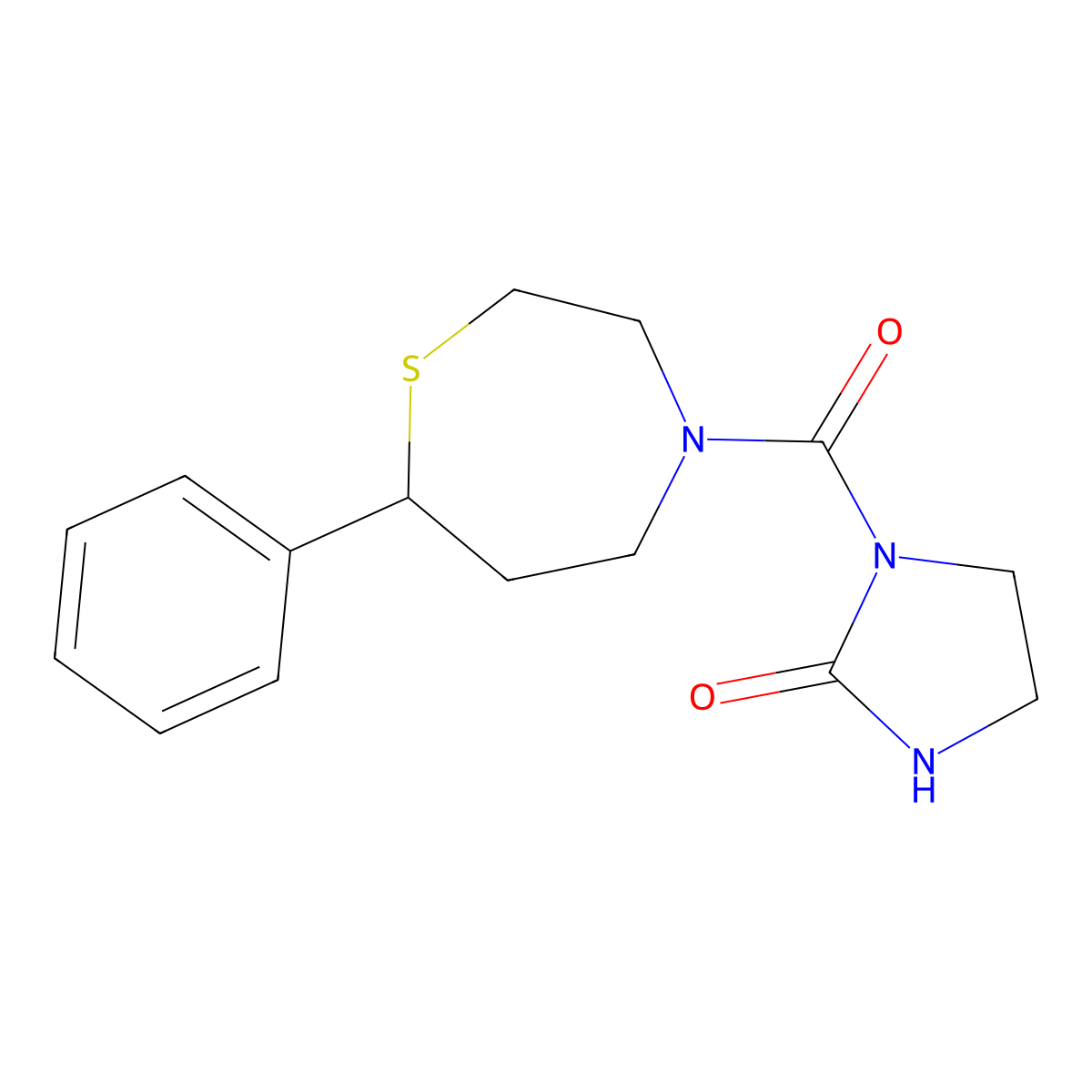 1-(7-Phenyl-1,4-thiazepane-4-carbonyl)imidazolidin-2-one molecular structure, CAS 1797572-98-5
