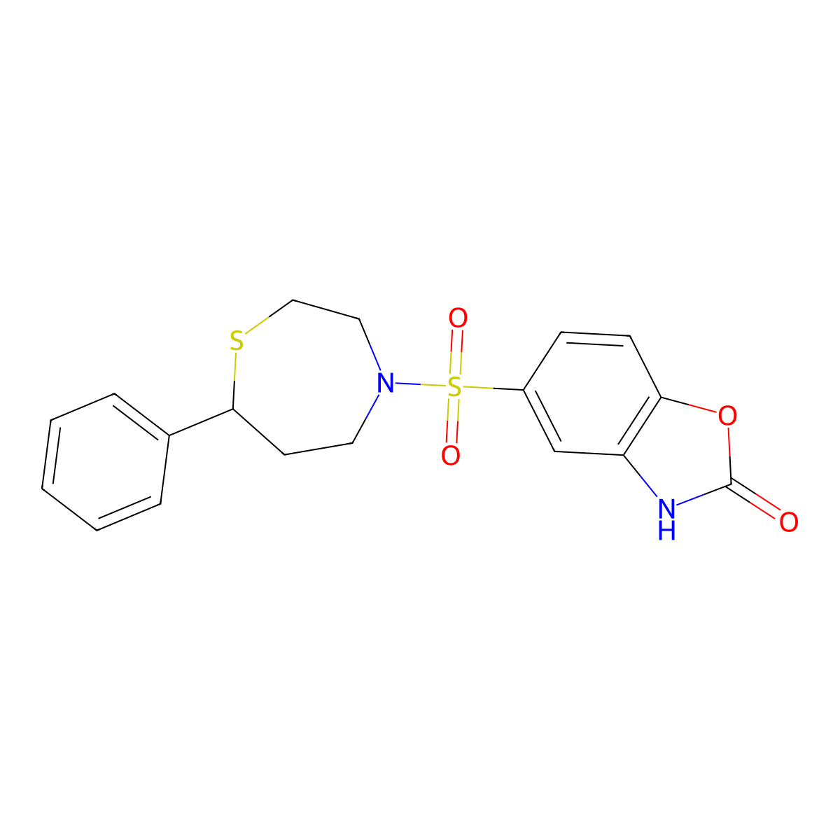 5-((7-phenyl-1,4-thiazepan-4-yl)sulfonyl)benzo[d]oxazol-2(3H)-one molecular structure, CAS 1797573-11-5