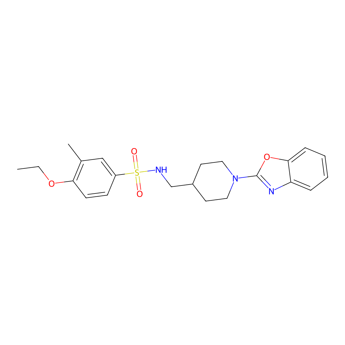 N-((1-(benzo[d]oxazol-2-yl)piperidin-4-yl)methyl)-4-ethoxy-3-methylbenzenesulfonamide molecular structure, CAS 1797573-39-7