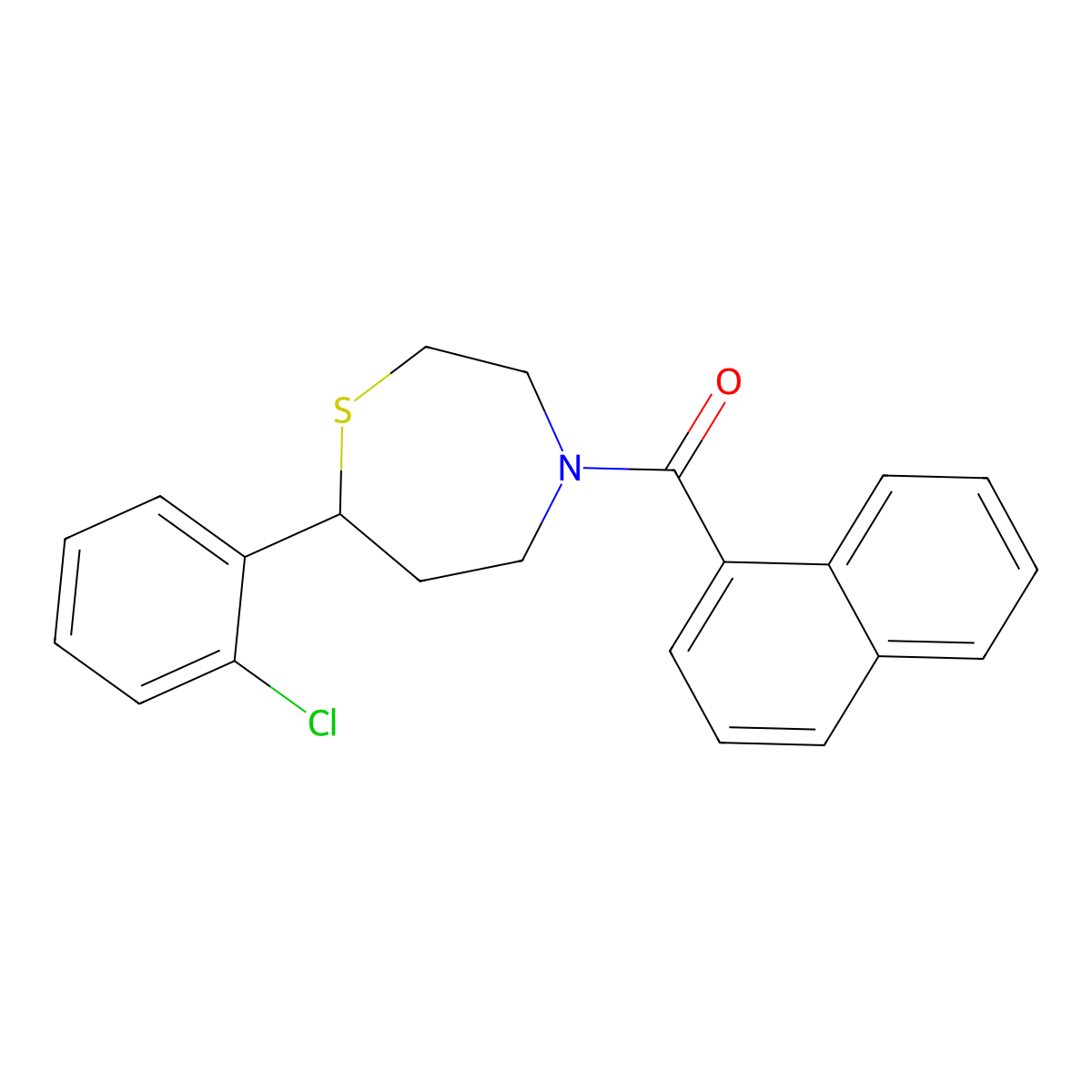 (7-(2-Chlorophenyl)-1,4-thiazepan-4-yl)(naphthalen-1-yl)methanone molecular structure, CAS 1797573-50-2