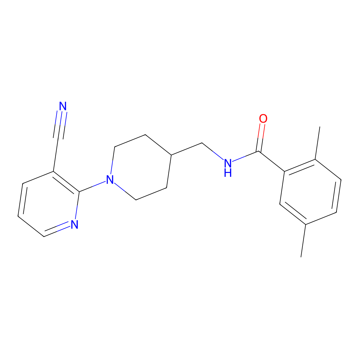 N-{[1-(3-cyanopyridin-2-yl)piperidin-4-yl]methyl}-2,5-dimethylbenzamide molecular structure, CAS 1797573-67-1