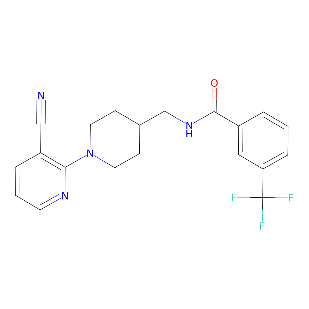 N-{[1-(3-cyanopyridin-2-yl)piperidin-4-yl]methyl}-3-(trifluoromethyl)benzamide molecular structure, CAS 1797573-91-1