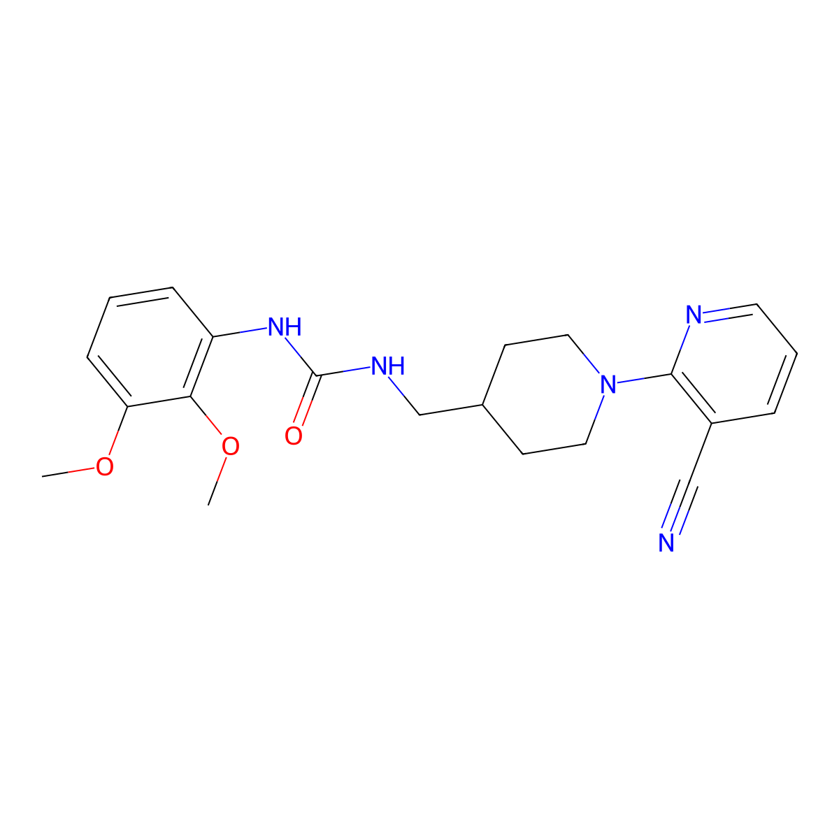 1-((1-(3-Cyanopyridin-2-yl)piperidin-4-yl)methyl)-3-(2,3-dimethoxyphenyl)urea molecular structure, CAS 1797574-28-7