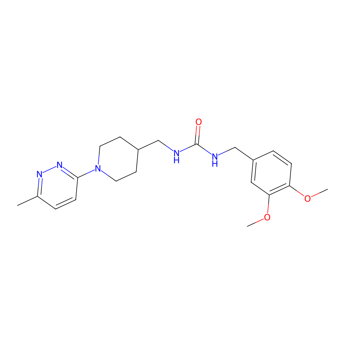 1-(3,4-Dimethoxybenzyl)-3-((1-(6-methylpyridazin-3-yl)piperidin-4-yl)methyl)urea molecular structure, CAS 1797574-52-7