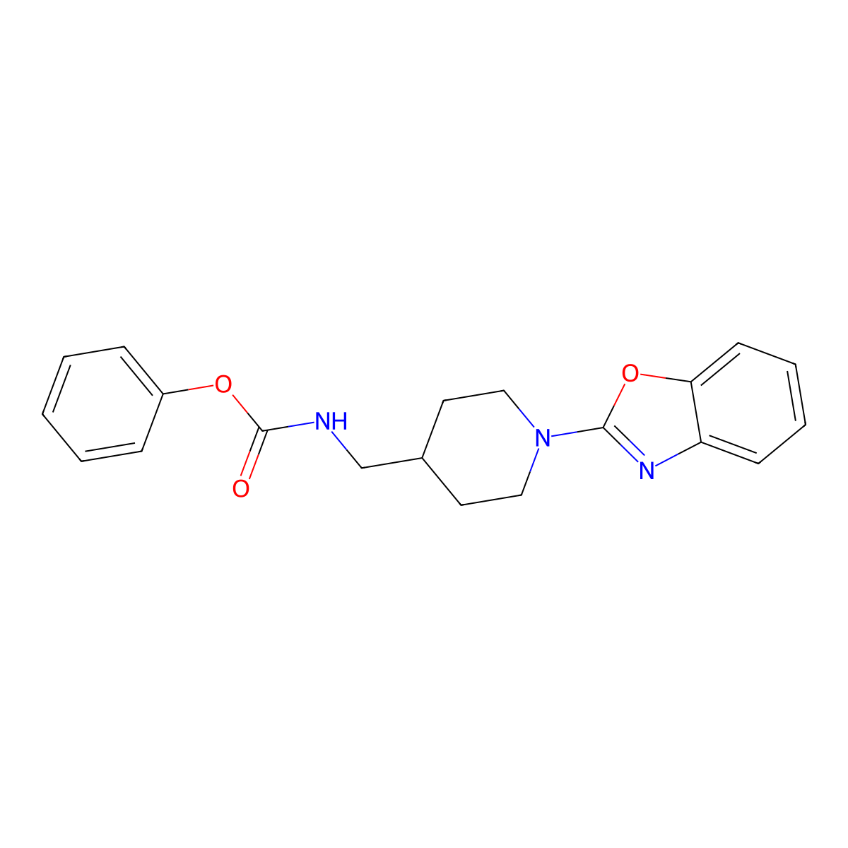 Phenyl ((1-(benzo[d]oxazol-2-yl)piperidin-4-yl)methyl)carbamate molecular structure, CAS 1797574-82-3