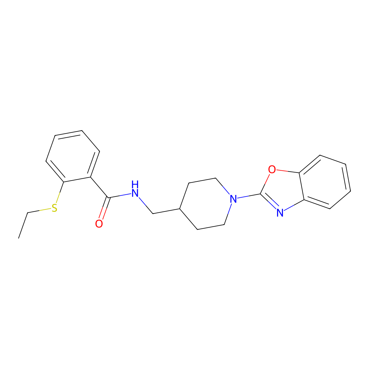 N-((1-(benzo[d]oxazol-2-yl)piperidin-4-yl)methyl)-2-(ethylthio)benzamide molecular structure, CAS 1797575-06-4