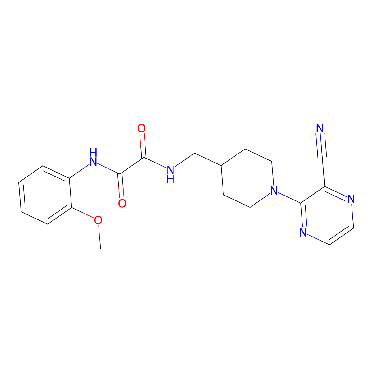 N1-((1-(3-cyanopyrazin-2-yl)piperidin-4-yl)methyl)-N2-(2-methoxyphenyl)oxalamide molecular structure, CAS 1797576-82-9