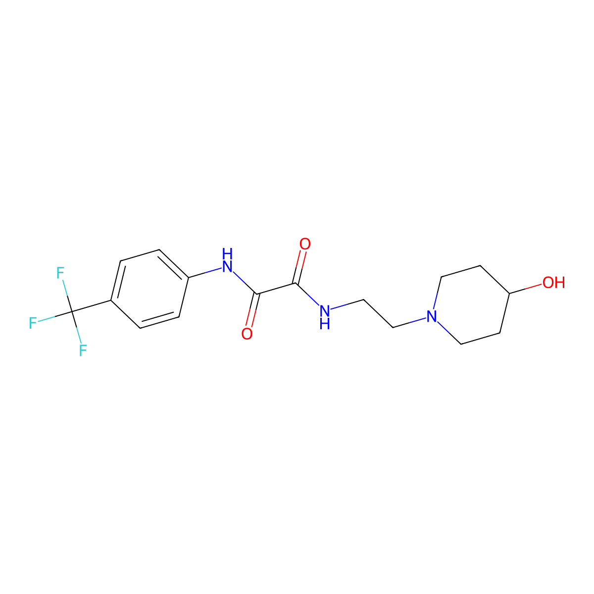 N1-(2-(4-hydroxypiperidin-1-yl)ethyl)-N2-(4-(trifluoromethyl)phenyl)oxalamide molecular structure, CAS 1797578-30-3