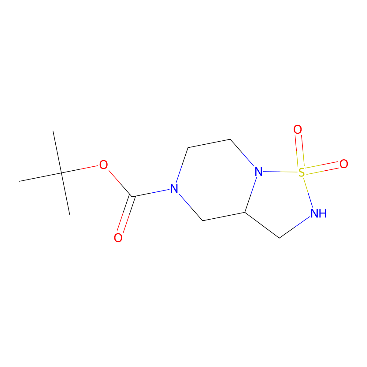 tert-butyl 1,1-dioxo-hexahydro-2H-1lambda6-[1,2,5]thiadiazolo[2,3-a]piperazine-5-carboxylate molecular structure, CAS 1797583-04-0