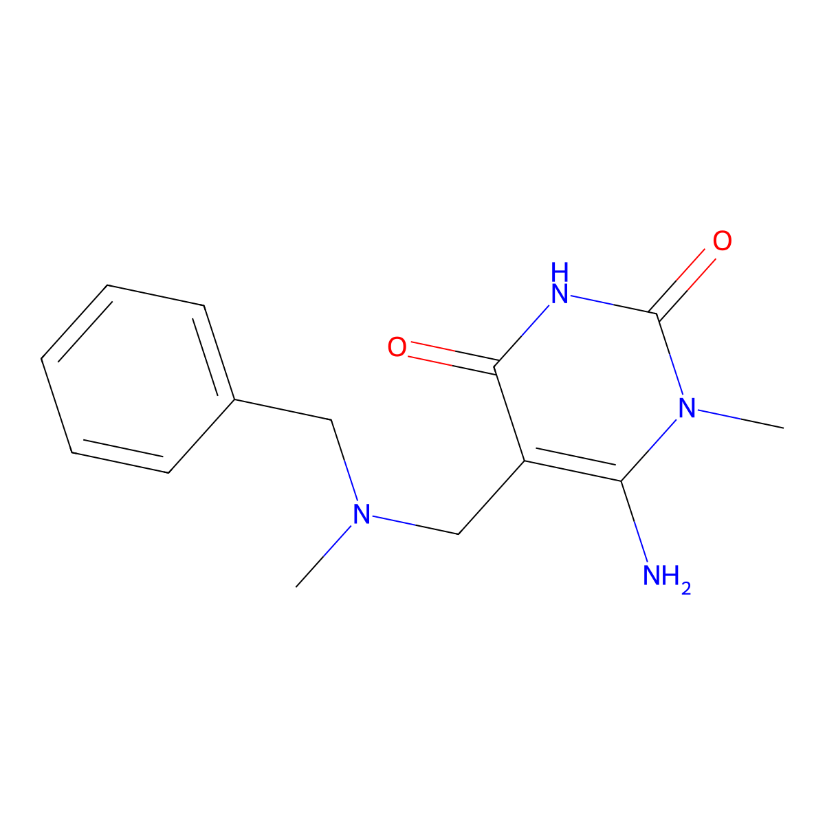 6-Amino-5-{[benzyl(methyl)amino]methyl}-1-methyl-1,2,3,4-tetrahydropyrimidine-2,4-dione molecular structure, CAS 1797583-14-2