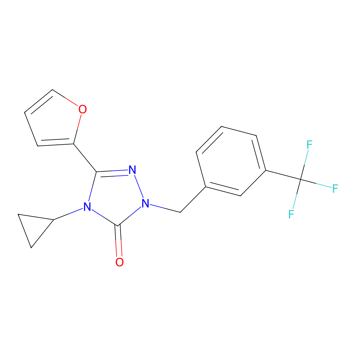 4-cyclopropyl-3-(furan-2-yl)-1-(3-(trifluoromethyl)benzyl)-1H-1,2,4-triazol-5(4H)-one molecular structure, CAS 1797585-13-7