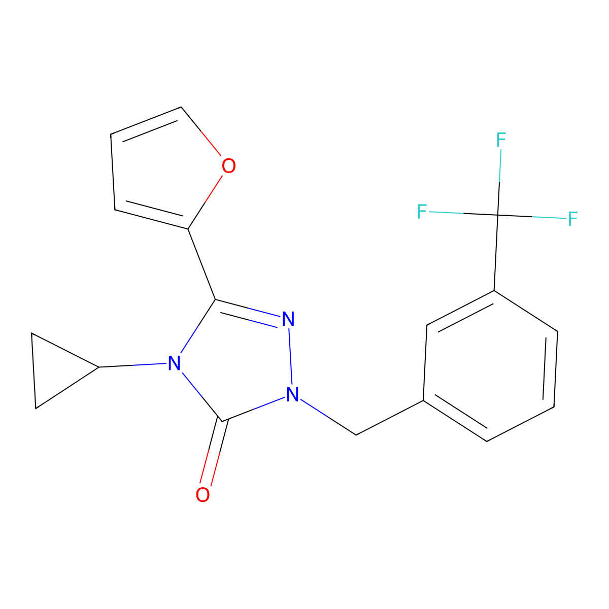4-cyclopropyl-3-(furan-2-yl)-1-(3-(trifluoromethyl)benzyl)-1H-1,2,4-triazol-5(4H)-one molecular structure, CAS 1797585-13-7