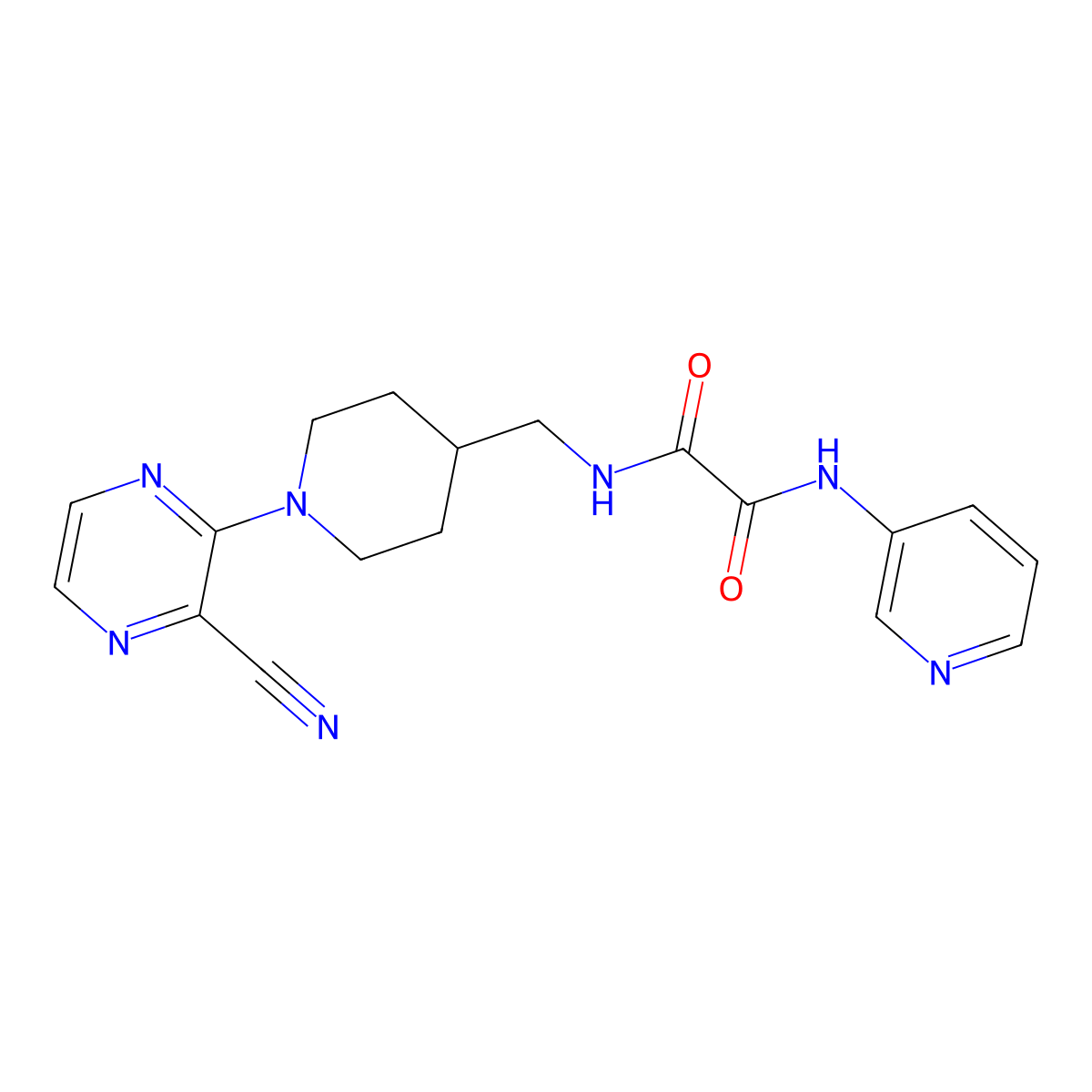 N1-((1-(3-cyanopyrazin-2-yl)piperidin-4-yl)methyl)-N2-(pyridin-3-yl)oxalamide molecular structure, CAS 1797586-16-3