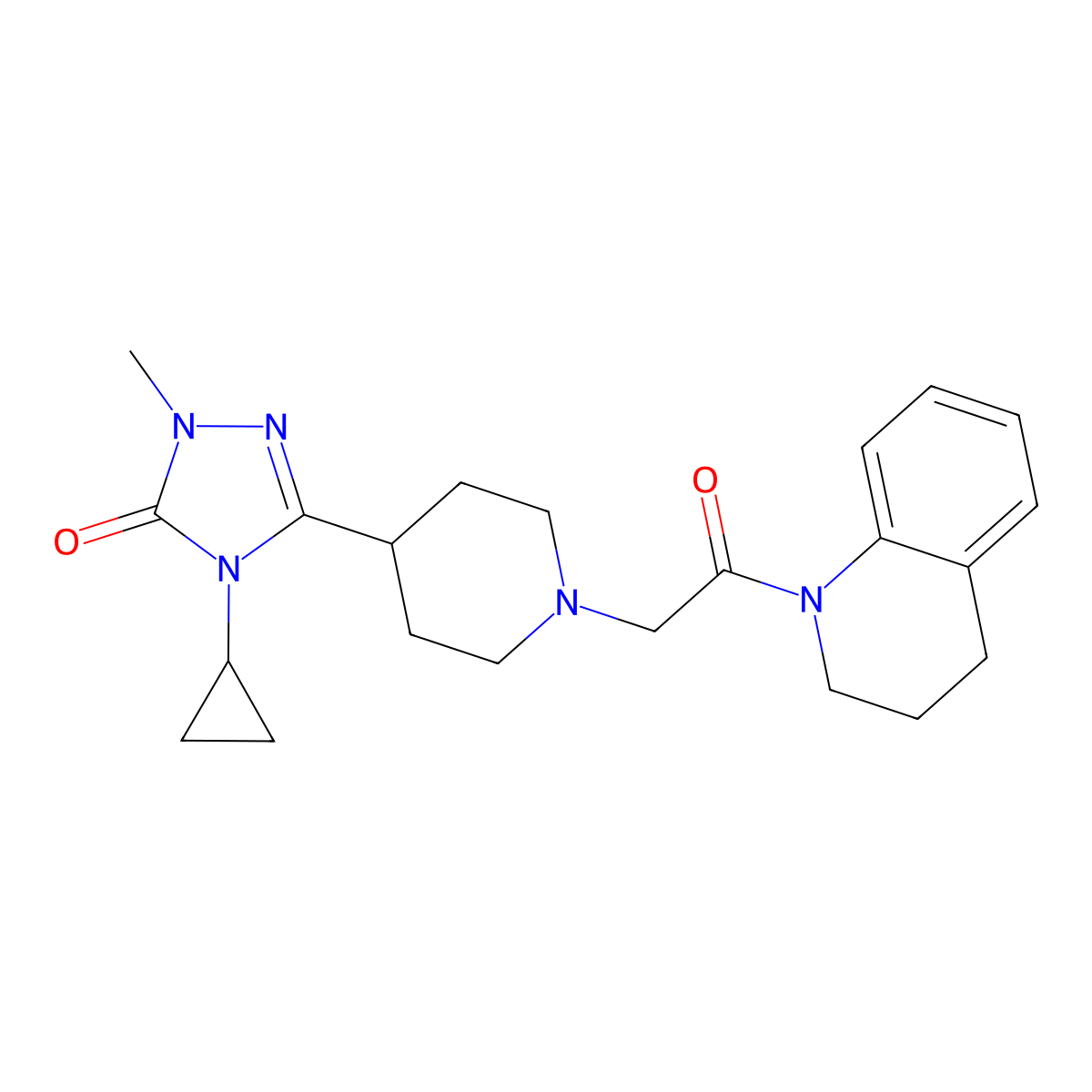 4-cyclopropyl-3-(1-(2-(3,4-dihydroquinolin-1(2H)-yl)-2-oxoethyl)piperidin-4-yl)-1-methyl-1H-1,2,4-triazol-5(4H)-one molecular structure, CAS 1797586-52-7