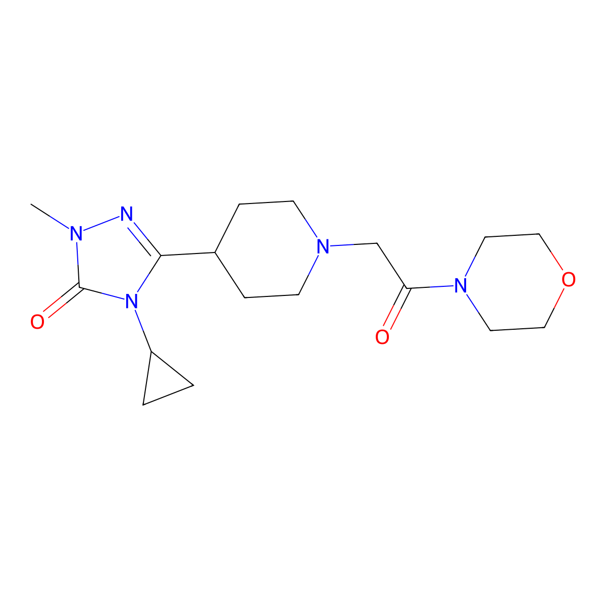 4-cyclopropyl-1-methyl-3-(1-(2-morpholino-2-oxoethyl)piperidin-4-yl)-1H-1,2,4-triazol-5(4H)-one molecular structure, CAS 1797586-57-2