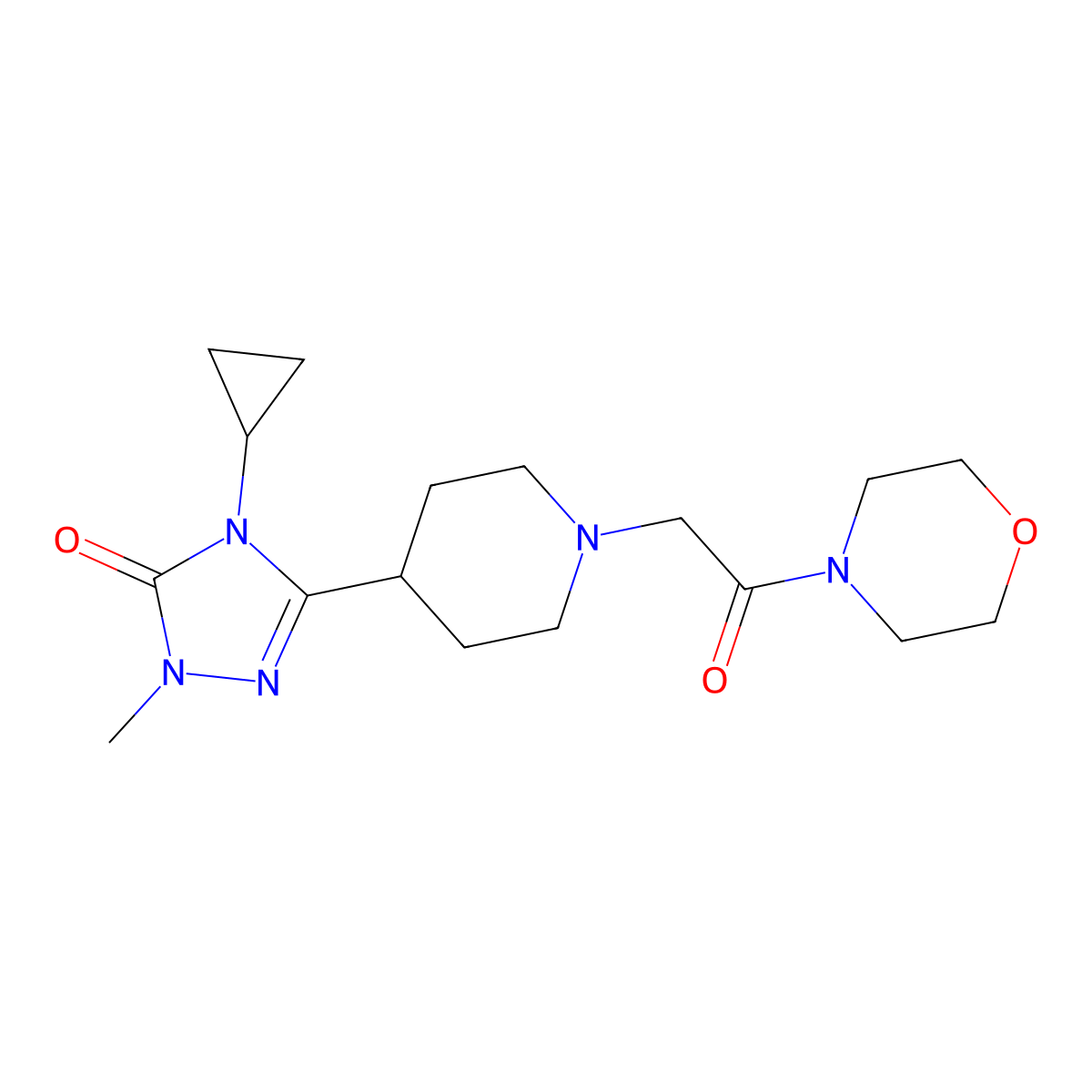4-cyclopropyl-1-methyl-3-(1-(2-morpholino-2-oxoethyl)piperidin-4-yl)-1H-1,2,4-triazol-5(4H)-one molecular structure, CAS 1797586-57-2