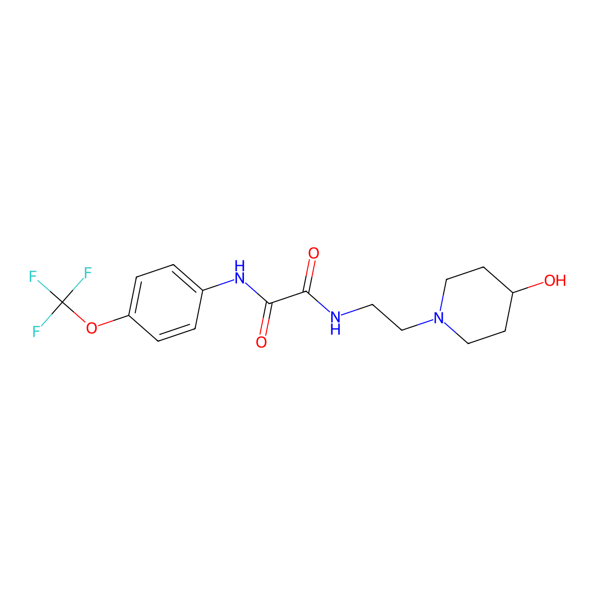 N1-(2-(4-hydroxypiperidin-1-yl)ethyl)-N2-(4-(trifluoromethoxy)phenyl)oxalamide molecular structure, CAS 1797586-87-8