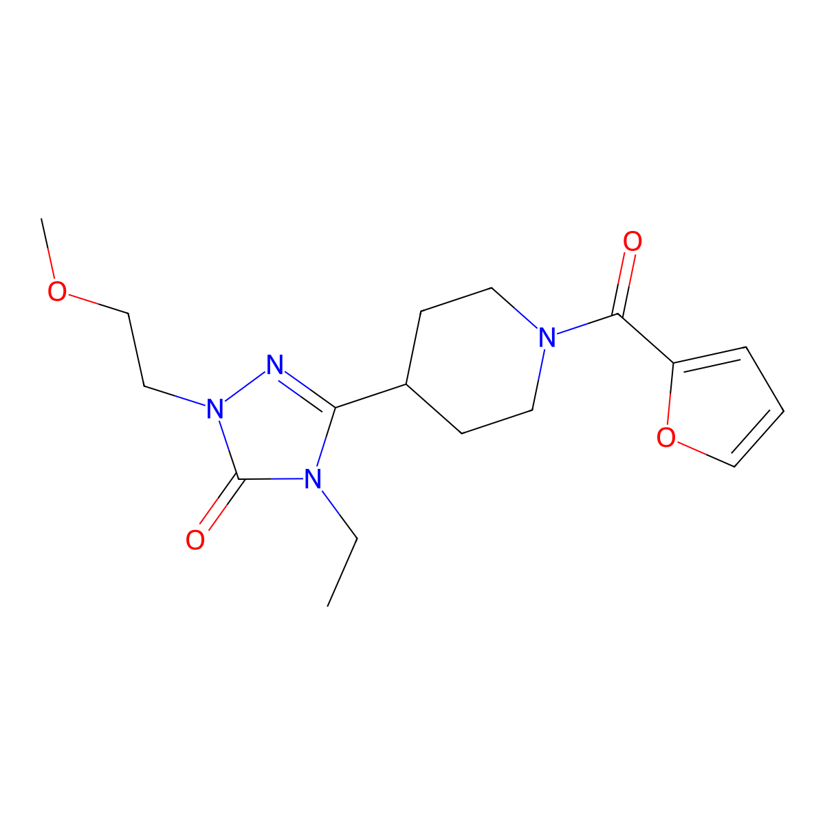 4-ethyl-3-(1-(furan-2-carbonyl)piperidin-4-yl)-1-(2-methoxyethyl)-1H-1,2,4-triazol-5(4H)-one molecular structure, CAS 1797587-58-6