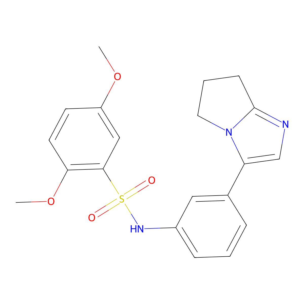 N-(3-(6,7-dihydro-5H-pyrrolo[1,2-a]imidazol-3-yl)phenyl)-2,5-dimethoxybenzenesulfonamide molecular structure, CAS 1797588-27-2