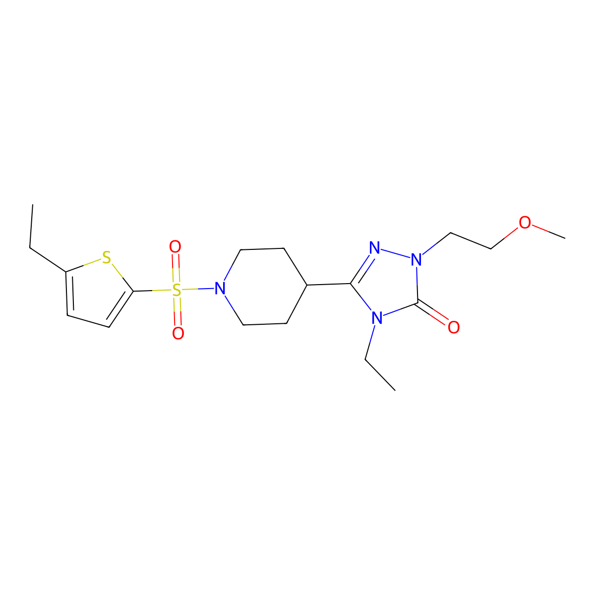 4-ethyl-3-(1-((5-ethylthiophen-2-yl)sulfonyl)piperidin-4-yl)-1-(2-methoxyethyl)-1H-1,2,4-triazol-5(4H)-one molecular structure, CAS 1797588-69-2