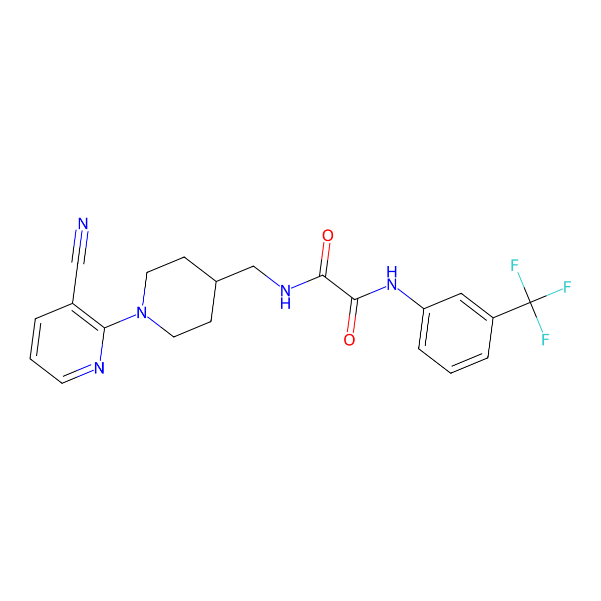 N-{[1-(3-cyanopyridin-2-yl)piperidin-4-yl]methyl}-N'-[3-(trifluoromethyl)phenyl]ethanediamide molecular structure, CAS 1797591-36-6