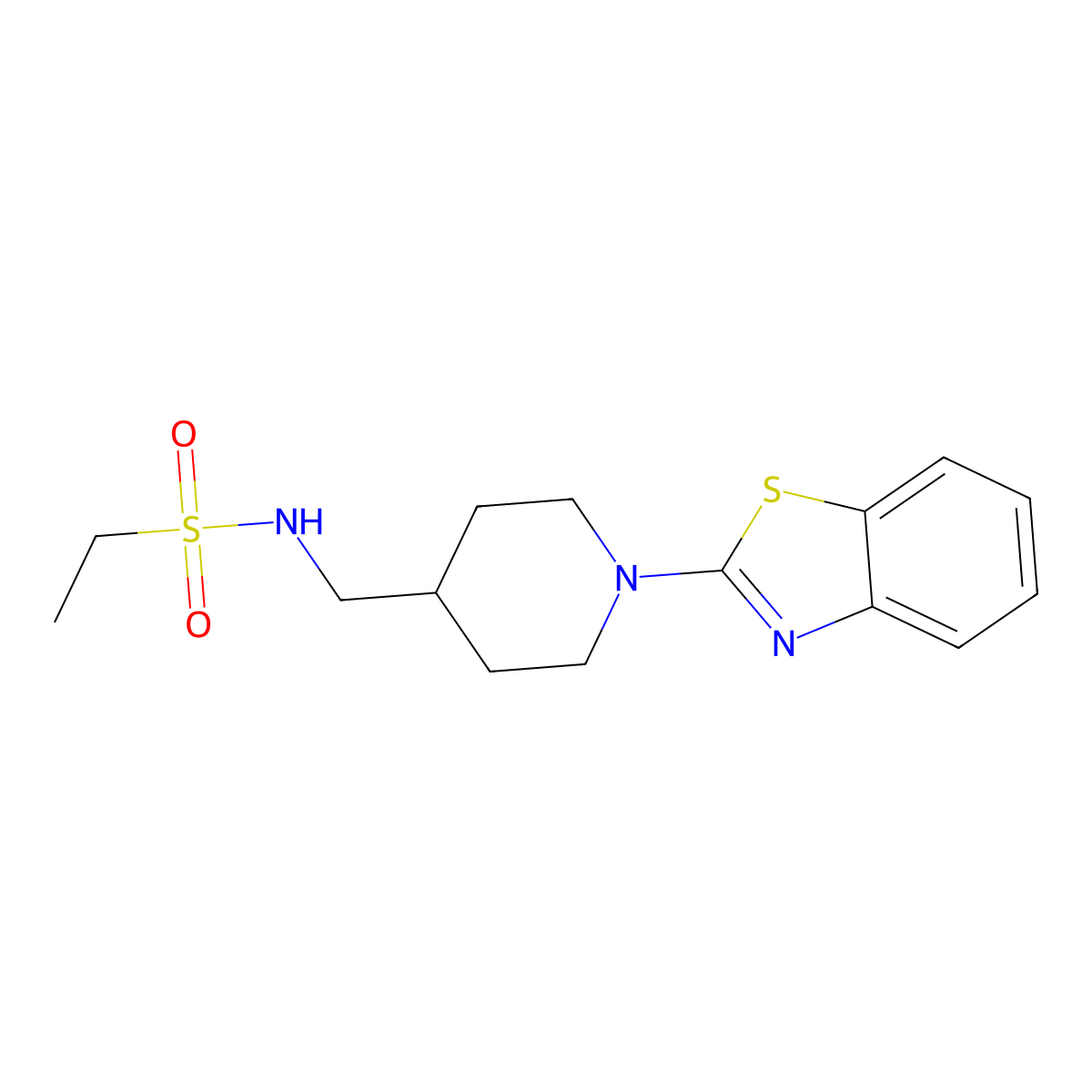 N-((1-(benzo[d]thiazol-2-yl)piperidin-4-yl)methyl)ethanesulfonamide molecular structure, CAS 1797591-75-3