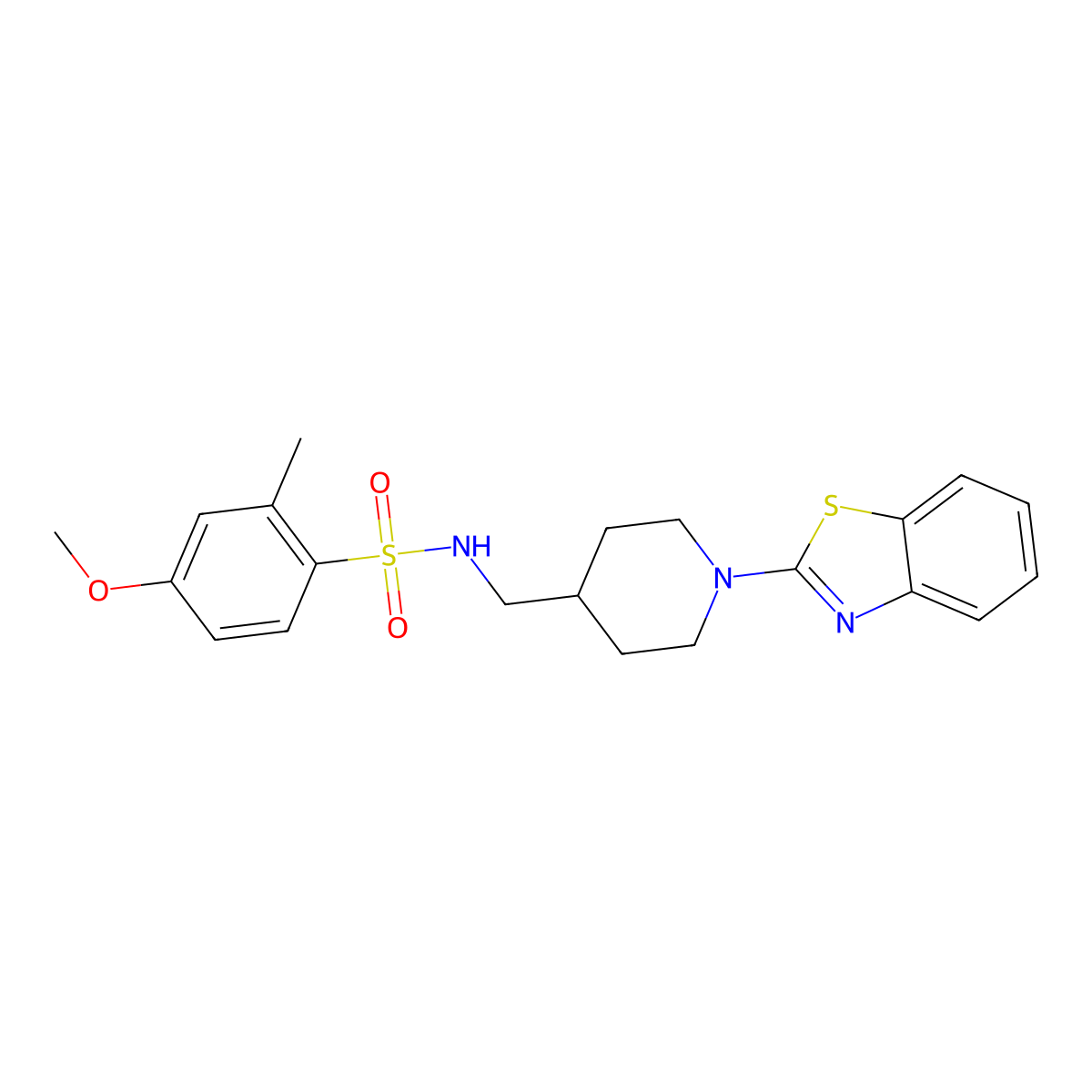 N-((1-(benzo[d]thiazol-2-yl)piperidin-4-yl)methyl)-4-methoxy-2-methylbenzenesulfonamide molecular structure, CAS 1797591-86-6