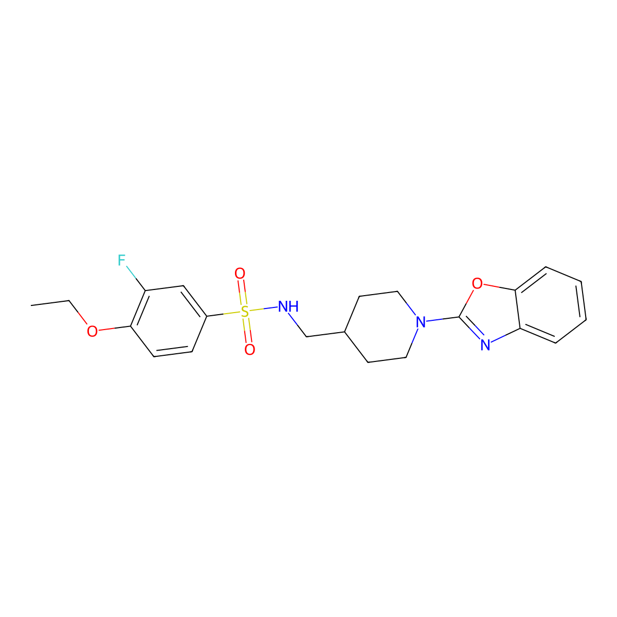 N-((1-(benzo[d]oxazol-2-yl)piperidin-4-yl)methyl)-4-ethoxy-3-fluorobenzenesulfonamide molecular structure, CAS 1797591-92-4