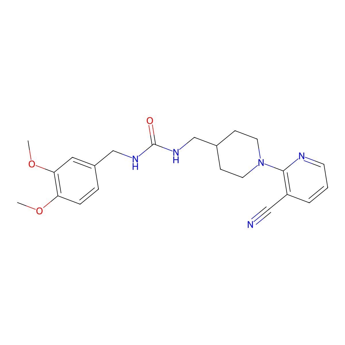 1-((1-(3-Cyanopyridin-2-yl)piperidin-4-yl)methyl)-3-(3,4-dimethoxybenzyl)urea molecular structure, CAS 1797592-26-7