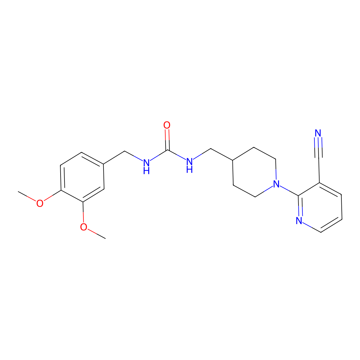 1-((1-(3-Cyanopyridin-2-yl)piperidin-4-yl)methyl)-3-(3,4-dimethoxybenzyl)urea molecular structure, CAS 1797592-26-7