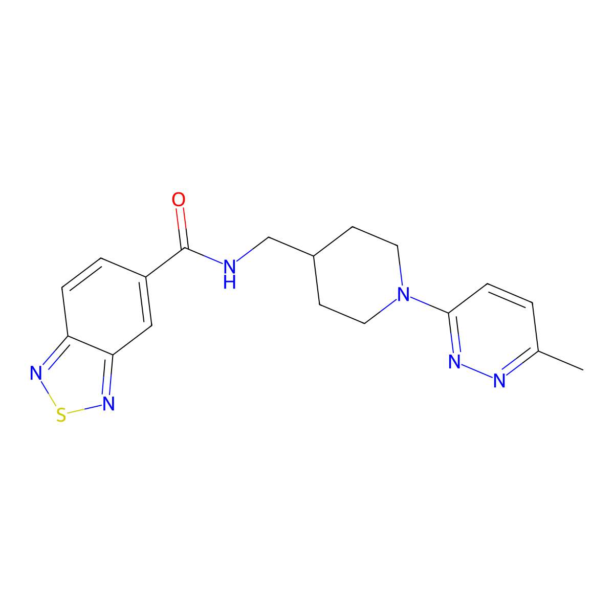 N-((1-(6-methylpyridazin-3-yl)piperidin-4-yl)methyl)benzo[c][1,2,5]thiadiazole-5-carboxamide molecular structure, CAS 1797592-33-6