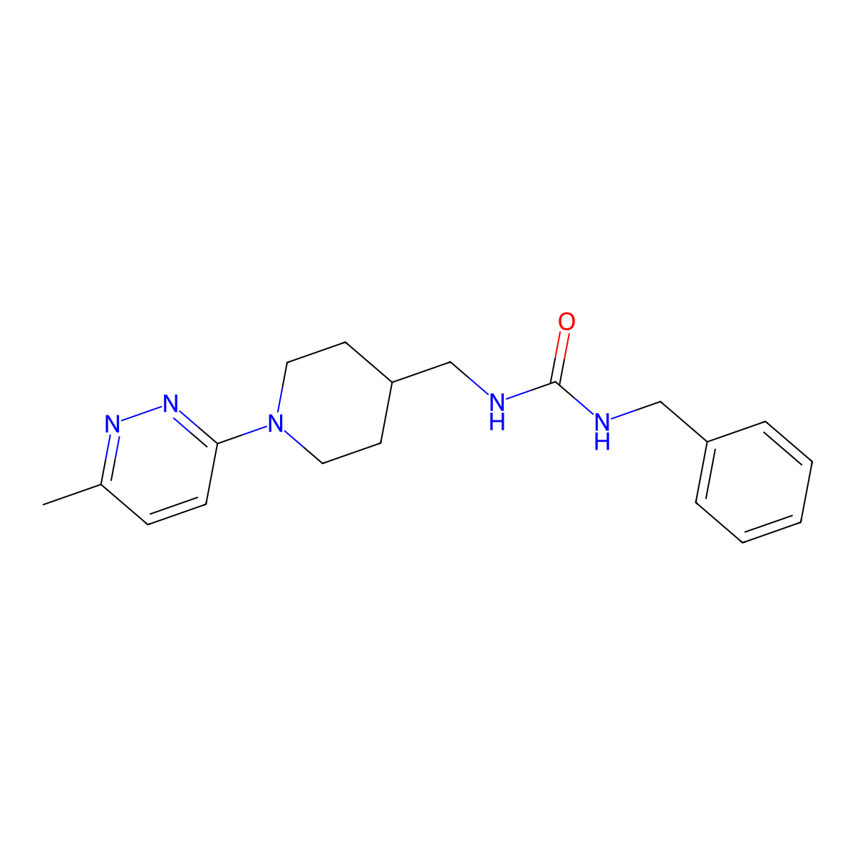 1-Benzyl-3-((1-(6-methylpyridazin-3-yl)piperidin-4-yl)methyl)urea molecular structure, CAS 1797592-41-6