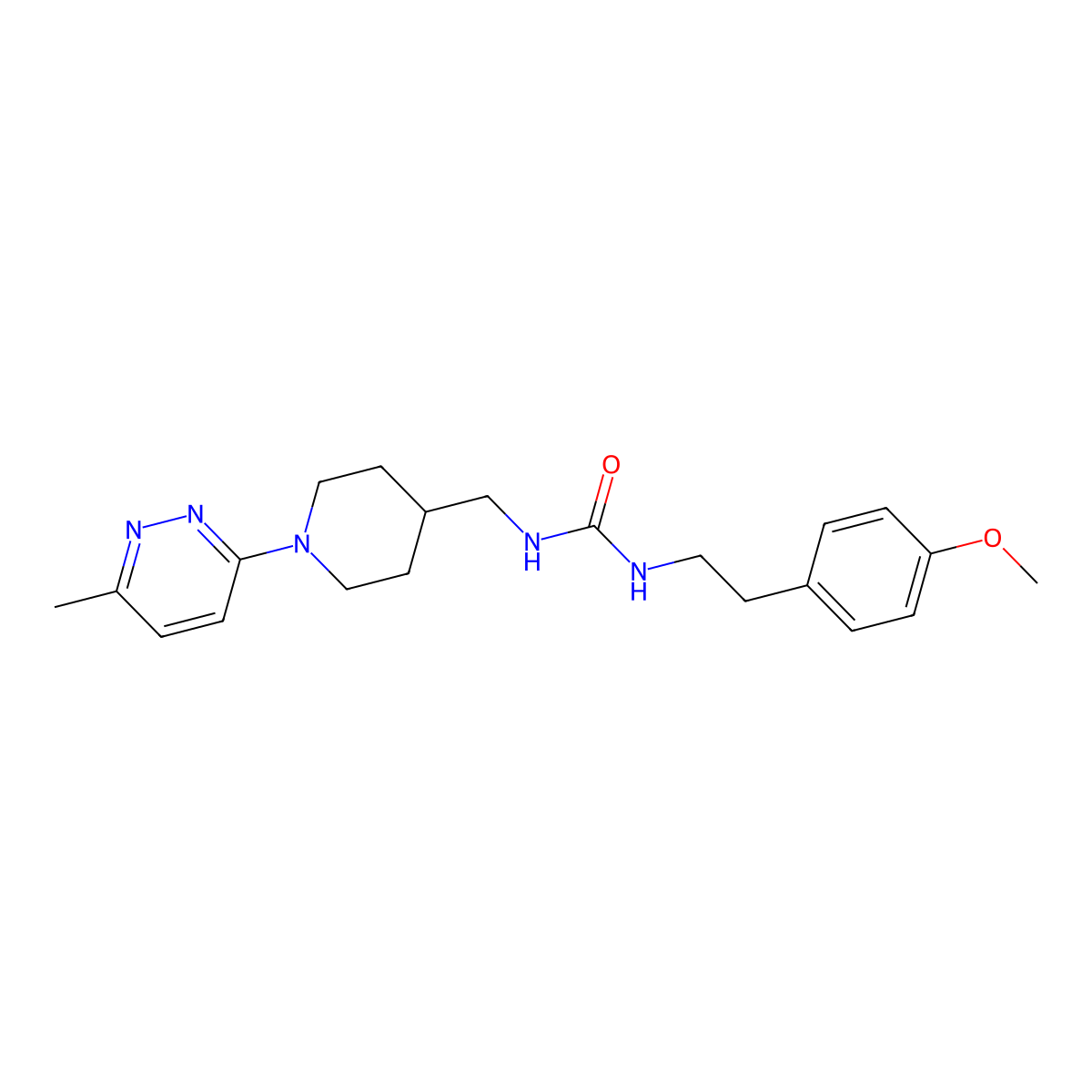 1-(4-Methoxyphenethyl)-3-((1-(6-methylpyridazin-3-yl)piperidin-4-yl)methyl)urea molecular structure, CAS 1797592-54-1