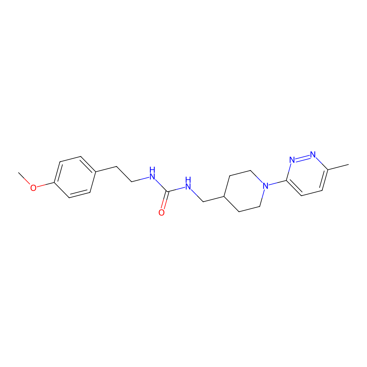 1-(4-Methoxyphenethyl)-3-((1-(6-methylpyridazin-3-yl)piperidin-4-yl)methyl)urea molecular structure, CAS 1797592-54-1